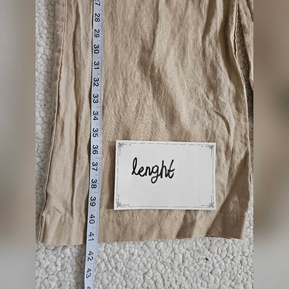 Magaschoni Cream Wide-Leg Linen-Blend Chinos Size M - Picture 6 of 6